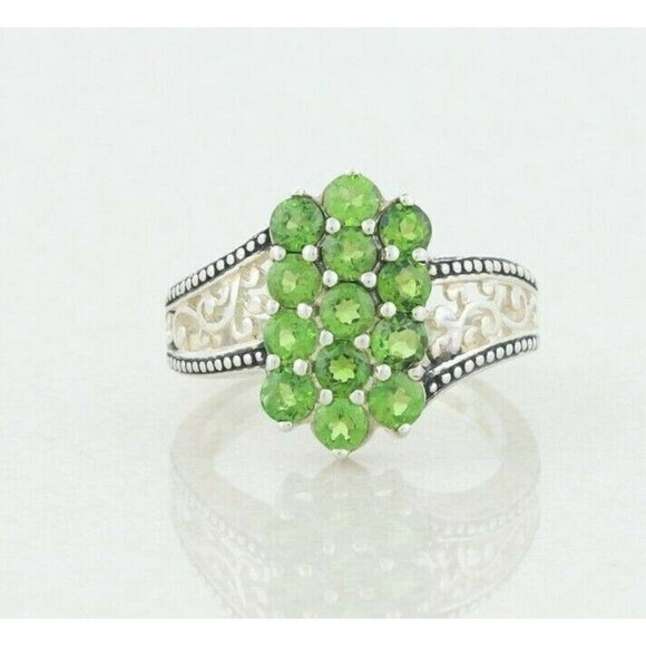 Sterling Silver Natural Peridot Ring Size 7 - Picture 1 of 7